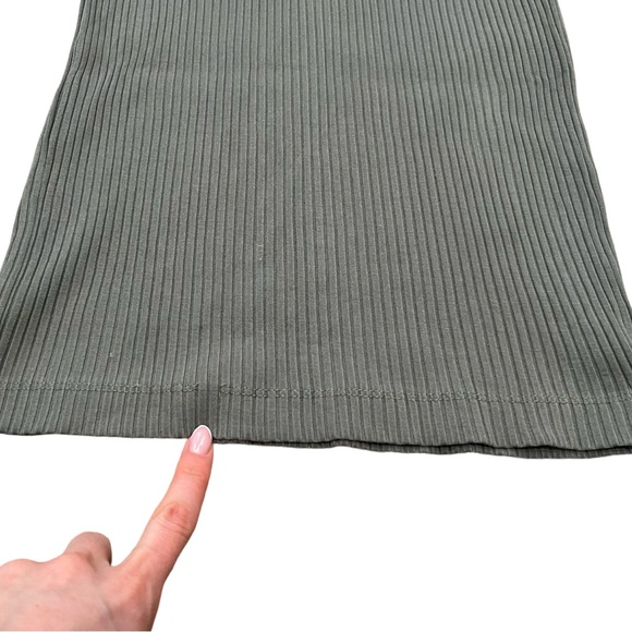 Aritzia Wilfred Free Murdock Ribbed Tank Bodycon Midi Dress | Sage Green | Small - Picture 10 of 10